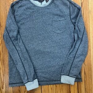 Men's Black Brown 1826 Gray Long Sleeve Shirt Large